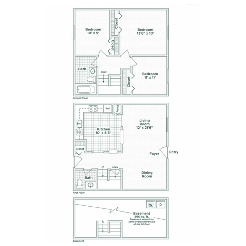coolidge place townhomes floor plan Dp