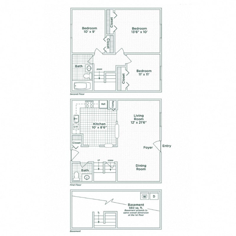 coolidge place townhomes floor plan Dp